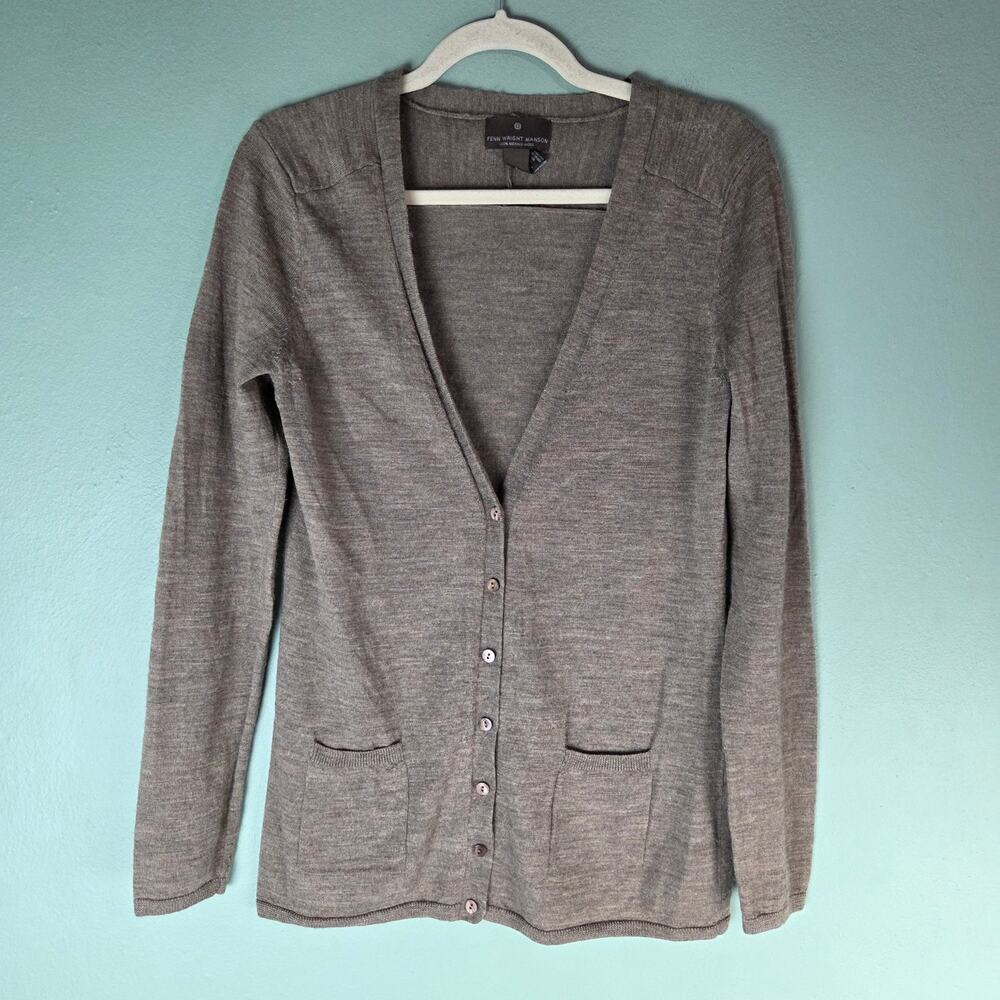 Fenn Wright Manson Sweater Womens Large Merino Wool Button Up V-Neck Cardigan